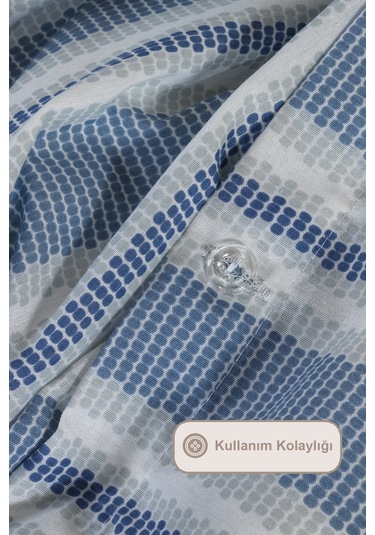 Elart Scatt Nevresim Takımı Tek Kişilik Lastikli Çarşaf 160x220 Cm Mavi Mavi