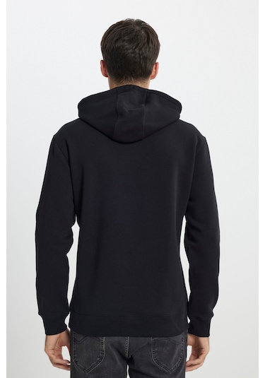 Regular Fit Normal Kesim Kapüşonlu İçi Polarlı Siyah Sweatshirt L242168001 Siyah