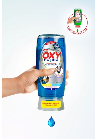 Mr. Oxy Maxima Elde Yıkama Bulaşık Deterjanı Yaban Mersini Kokulu 650 Ml 4 Adet Wc Blok Hediyeli