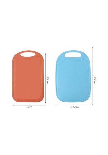 Dancemonkey 10 Adet Plastik Kaymaz Kesme Tahtası Turuncu Renk, Mutfakta Kolay Kullanım Turuncu