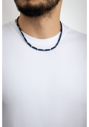 So Chic Lav Taşlı 50 Cm Çelik Erkek Kolye