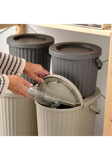 Dammâng Çöp Kutusu Gri-bej, 26 Cm Bej