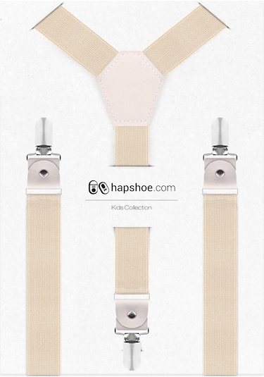 Hapshoe Ayarlanabilir Klipsli Krem Çocuk Kemer Pantolon Askısı Krem