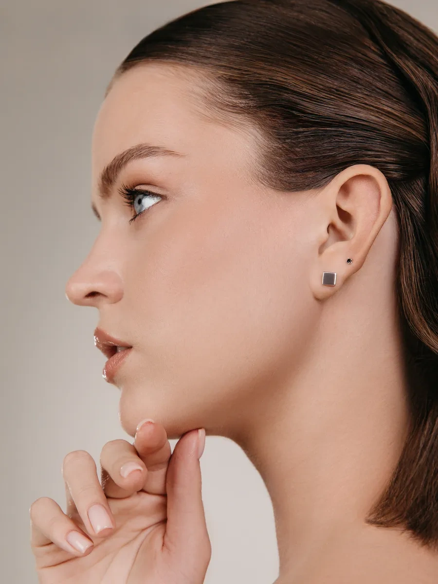 925 Lıght Gümüş Küpe Küpüşler 197808241 Siyah