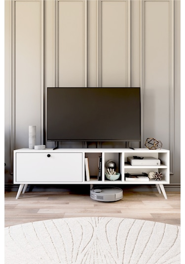 Buka Tv Sehpası, Tv Standı, Televizyon Ünitesi Beyaz