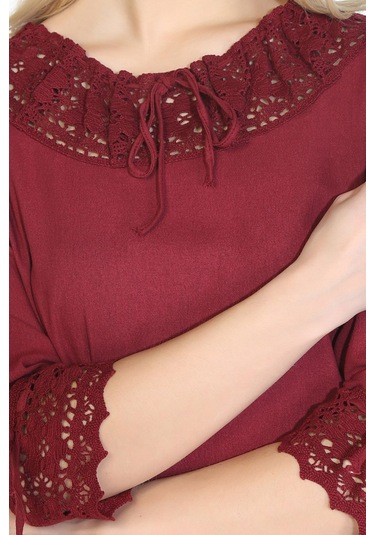 Zehra Şile Bezi Bluz Bordo Brd Bordo