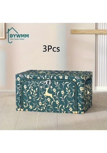 Gateesat 3'lü Dywmm Katlanır Depolama Kutuları 6.34gal Yeşil Çelik Çerçeveli Yeşil