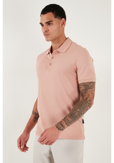 Buratti Pamuklu Regular Fit Düğmeli Erkek Polo Yaka T Shirt 5902127 Pudra