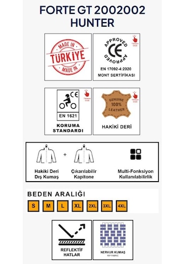 Forge Gt Deri Motosiklet Montu Beyaz- Kırmızı - Siyah