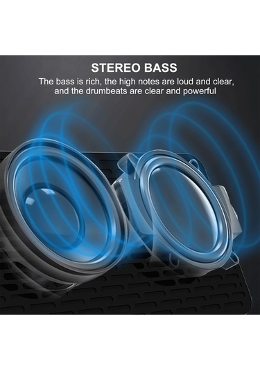 Ranyeek "çok Fonksiyonlu Bluetooth Hoparlör: Fm Radyo, Alarmlı Saat, Kablosuz Şarj, 1800mah Pil" 112 Karakter