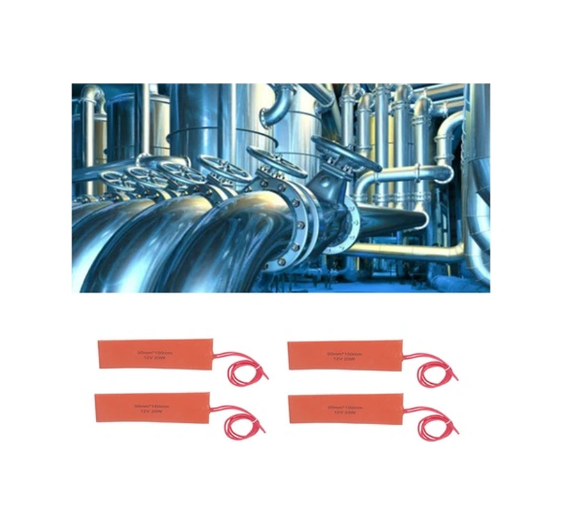 Fortunelane Endüstriyel Cihazlar İçin Esnek Silikon Isıtıcı Pad - 4 Adet, 12v 20w, Hızlı Isı Aktarımı, 200 C Isı Dayanımı
