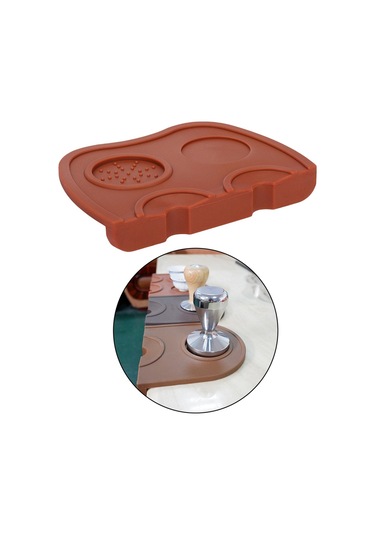 Suntek Espresso Mat Kahve Kurcalama Kaymaz Sıkıştırma Tutucu Ped Silikon Mat Kahverengi