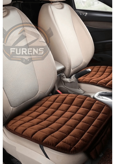 Peugeot 2008 Kahverengi Tay Tüyü Cepli & Terletmez Sırtlı Oto Koltuk Minder Seti - Koruma Kılıfı  Ön & Arka Set