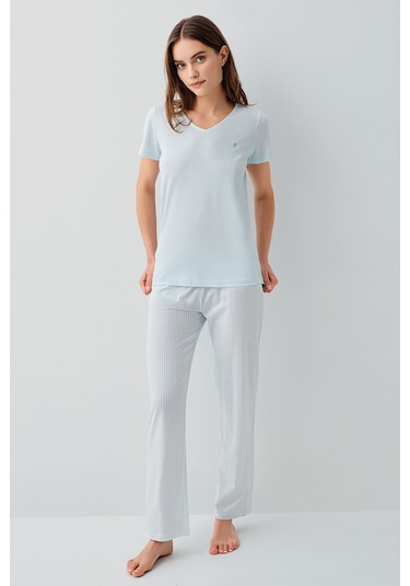 Pierre Cardin Kadın Mavi Pijama Takım Mavi
