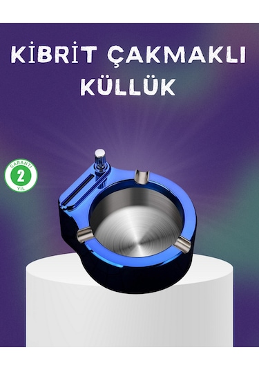 Dekoratif Çakmaklı Küllük Kolay Semeglbl - 35 Temizlenebilir Metal Günlük