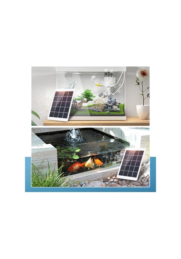 Akvaryum Balık Tankı İçin Güneş Enerjili Oksijen Hava Pompası
