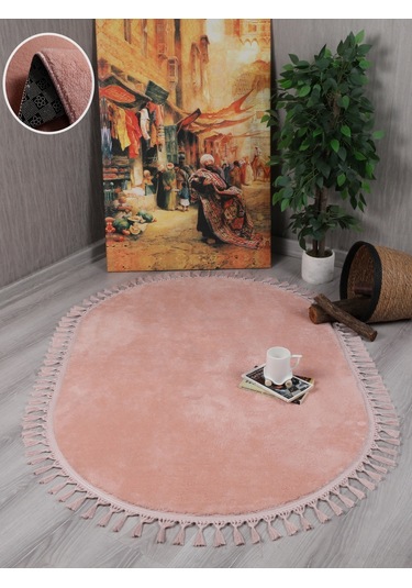 My Evilla Modern Dekoratif Örgü Saçaklı Simirna Peluş Halı Yolluk 001