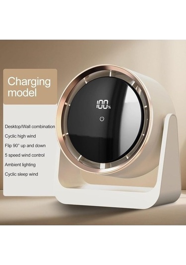 Ebitda Mini Elektrikli Fan, Masaüstü Usb Gece Lambası, Duvara Monte, Sessiz Sirkülasyon, Yurt/ev Kullanımı, Aa Batarya