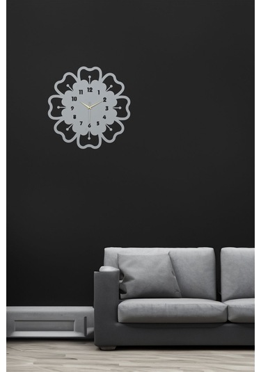 Mercan Model Metal Lazer Kesim Akar Sessiz Mekanizmalı Duvar Saati 40 40 Cm -m021 Beyaz