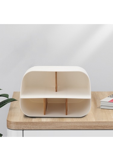 Leasetake Masa Düzenleyici Uzaktan Kumanda Tutucu Makyaj Kutusu Ev Ve Ofis İçin Beyaz