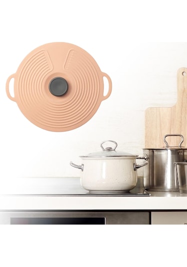 Suntek Isıya Dayanıklı Silikon Tencere Kapağı, Turuncu-28cm Turuncu 28cm