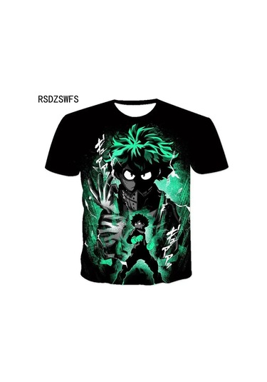 Snapbuy Benim Kahraman Akademi Boku Hiçbir Kahraman 3d Baskılı T-shirt - Erkek Kadın Çocuk Anime Streetwearbej Bej