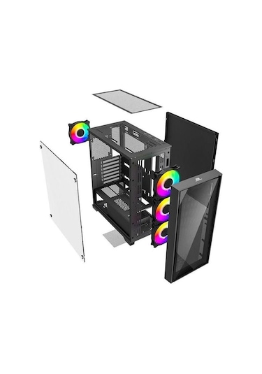 Powerboost PB-P711B FRGB USB 3.0 ATX Mid Tower Oyuncu Kasası