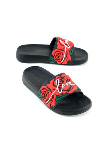 Gezer Kadın Yazlık Rahat Taban Ev Bahçe Günlük Terlik Kırmızı