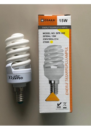 3 Adet Osaka 15w 75w 825 Lümen E 14 Tasarrulu Lamba 2700k Sarı