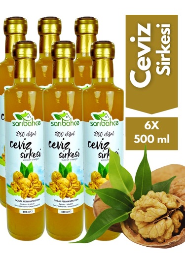 Ceviz Sirkesi 500 Ml - 6'lı Paket Organik Doğal Fermantasyon