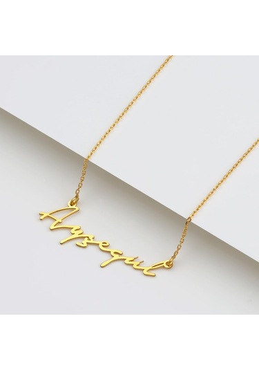 925 Ayar Gümüş El Yazılı Kişiye Özel Kolye