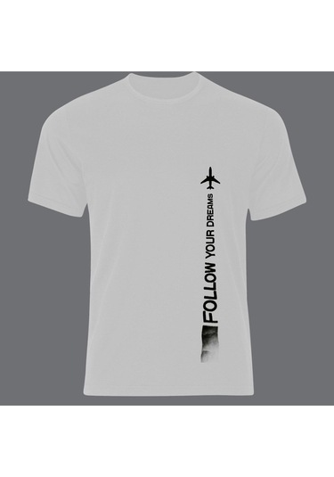 Uçak Baskılı Unisex %100 Pamuk T-shirt Havacılık , Airport , Pilot , Tişört Beyaz