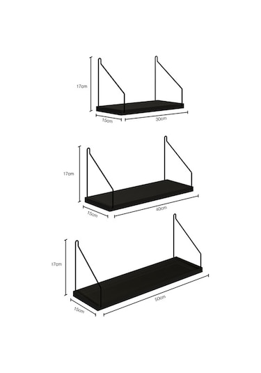 Roomiehome Catchme Mutfak Banyo Yaşam Alanı Duvar Rafı Kitaplık 3'lü Set - 445233612