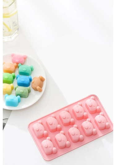 Valletta Dragao Ayı Şeklinde Silikon Kalıp, Buz, Jöle, Kek, Sabun Pembe