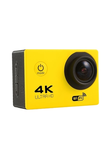 F60 2.0 İnç Ekran 170 Derece Geniş Açılı Wifi Sport Action Camera Kamera Kamerası, Su Geçirmez Konut Kılıfı, Destek 64gb Mikro Sd Kartı Sarı