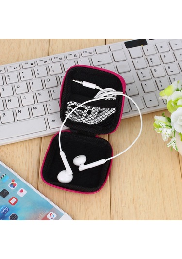 Kosona Kırmızı Pembe Sert Kılıf, 70x70x20mm, Bluetooth Kulaklık Ve Küçük Elektronik Aletler İçin Taşınabilir, Dayanıklı Polietilen Materyal Diğer