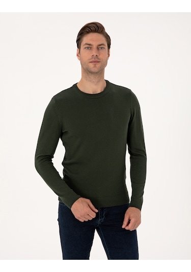 Pierre Cardin Erkek Koyu Haki Kazak /triko 50314192-vr111 Koyu Haki