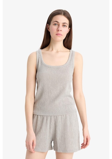 DeFacto Regular Fit 2'li Takım Bürümcük Atlet Şort F1487AX25SMGR266