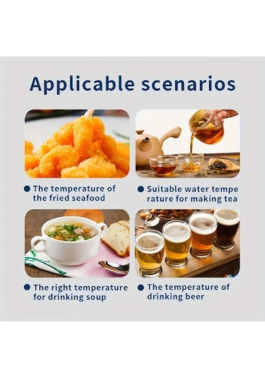 Fochsia Beyaz Et Termometresi Izgara Sonda Termometresi Çok Amaçlı Anlık Okuma 100 Kullanım