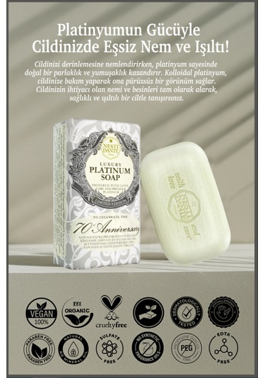 Nesti Dante Sabun Luxury Platinum Yumuşatıcı Vegan Bakım 250 Gr