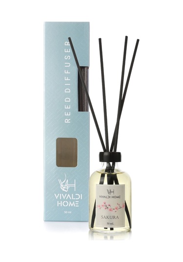 Vivaldi Home Sakura Çiçeği Çubuklu Oda Kokusu Esansiyel Uçucu Yağ 50 ML