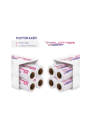 PlotterSarf® Premium 80G Pkopya Ozalit Kağıdı 31 CM x 175 M 8 Rulo