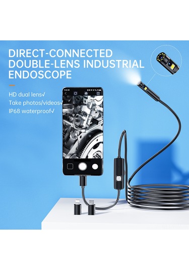 Geeksen 8mm Ip68 Su Geçirmez Endoskop Kamera - 1920p Hd, 3.5m Sabit Kablolu, 8+1 Led Işık, İphone/android Uyumlu, Siyah An112