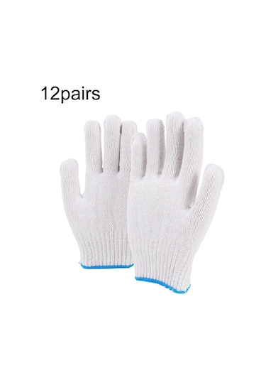 Sones 600g 12 Çift İşçi Koruma Aşınmaya Dayanıklı Pamuklu Eldiven Kalınlaştırılmış Şantiye Çalışma Eldiveni