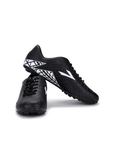 Lig Soma Siyah Bağlı Halı Saha Erkek Futbol Ayakkabı Büyük Numara Siyah
