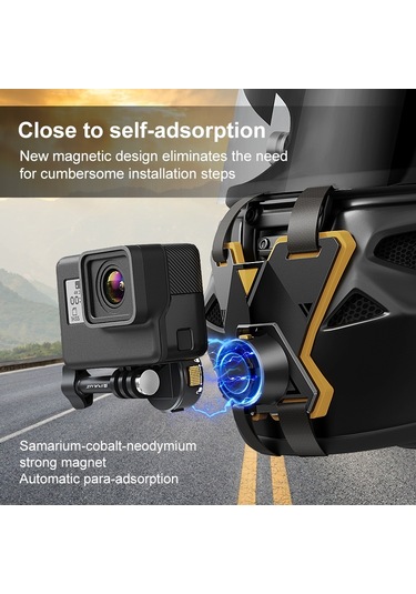 Puluz Manyetik Hızlı Açılan Motosiklet Kaskı Çene Kayışı Dağı Siyah