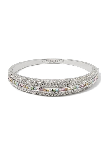 Pave Bracelet, Gökkuşağı Taşlı Kadın Bileklik Gümüş