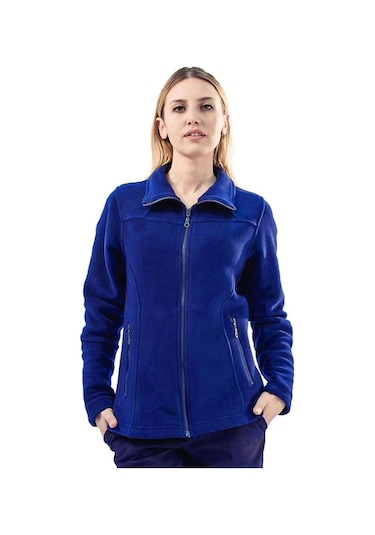 Şensel, Kadın Polar Mont, Saks Mavi -99E341- Cepli, Outdoor