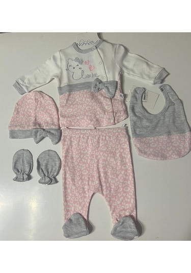 Nonna Baby Leopar 5li Zıbın Takımı Pembe