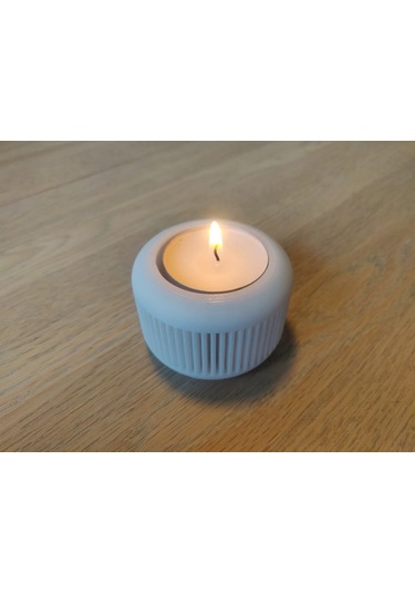 Mini Şamdan Mumluk Decor Mum Dahil Beyaz Renk Masa Dekor ŞEFFAF